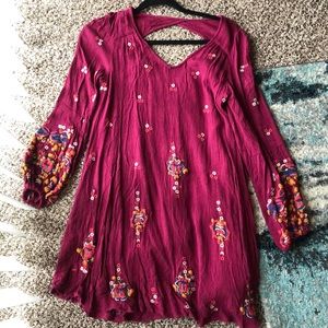 Free People Long Sleeve Dress Size S Burgundy